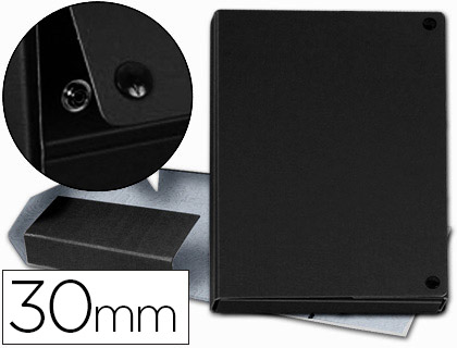 [963001] CARPETA PROYECTOS PARDO FOLIO LOMO 30 MM CARTON FORRADO NEGRO CON BROCHE
