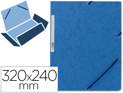 [KF02167] CARPETA Q-CONNECT GOMAS KF02167 CARTON SIMIL-PRESPAN SOLAPAS 320X243 MM AZUL