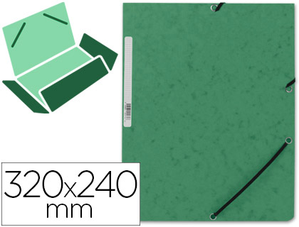 [KF02168] CARPETA Q-CONNECT GOMAS KF02168 CARTON SIMIL-PRESPAN SOLAPAS 320X243 MM VERDE