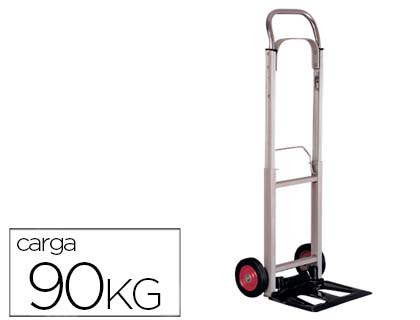 [AHC-90-D] CARRETILLA PORTAPAQUETES Q-CONNECT CON RUEDAS PLEGABLESEN ALUMINIO CARGA 90 KG 1110X390X410 MM