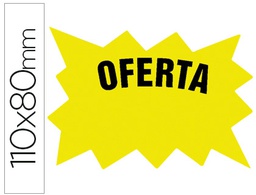 [M-6º-AM] CARTEL CARTULINA ETIQUETA MARCAPRECIOS AMARILLO FLUORESCENTE 110X80 MM -BOLSA DE 50 ETIQUETAS