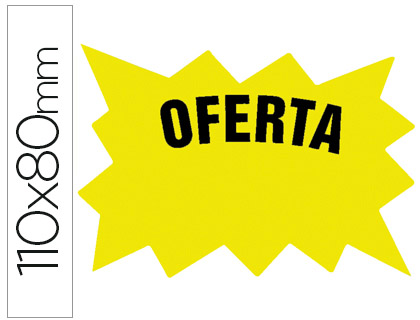 [M-6º-AM] CARTEL CARTULINA ETIQUETA MARCAPRECIOS AMARILLO FLUORESCENTE 110X80 MM BOLSA DE 50 ETIQUETAS