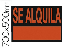 [SQ02] CARTEL PLASTICO \&quot;SE ALQUILA\&quot; ROJO FLUORESCENTE 700X500 MM