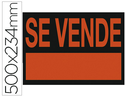 [01C6162NE] CARTEL PLASTICO ARCHIVO 2000 \"SE VENDE\" ROJO FLUORESCENTE 500X234 MM