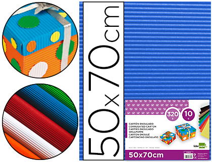[CN12] CARTON ONDULADO LIDERPAPEL 50 X 70CM 320G/M2 AZUL
