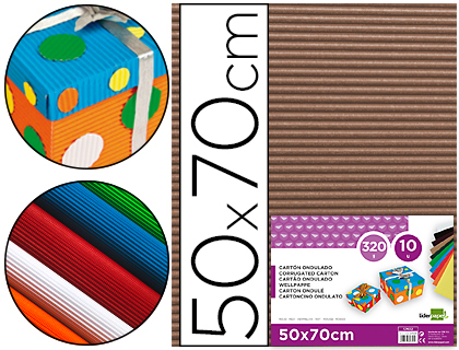[CN15] CARTON ONDULADO LIDERPAPEL 50 X 70CM 320G/M2 MARRON