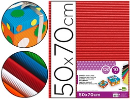 [CN02] CARTON ONDULADO LIDERPAPEL 50 X 70CM 320G/M2 ROJO