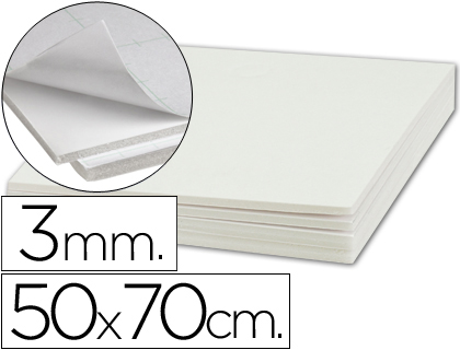 [LU06] CARTON PLUMA LIDERPAPEL BLANCO ADHESIVO 1 CARA 50X70 CM ESPESOR 3 MM