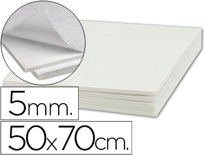 [LU07] CARTON PLUMA LIDERPAPEL BLANCO ADHESIVO 1 CARA 50X70 CM ESPESOR 5 MM