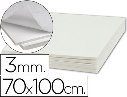 [LU08] CARTON PLUMA LIDERPAPEL BLANCO ADHESIVO 1 CARA 70X100 CM ESPESOR 3 MM