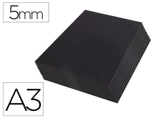 [LU13] CARTON PLUMA LIDERPAPEL NEGRO DOBLE CARA DIN A3 ESPESOR 5 MM