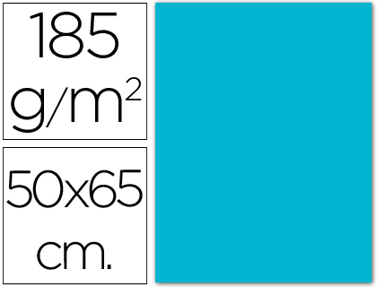 [C200040236] CARTULINA CANSON 50X65 25 AZUL TURQUESA CM 185 GR -UNIDAD-