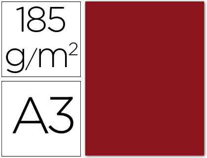 [C200040195] CARTULINA CANSON DIN A3 16 ROJO GRANATE 185 GR -UNIDAD-