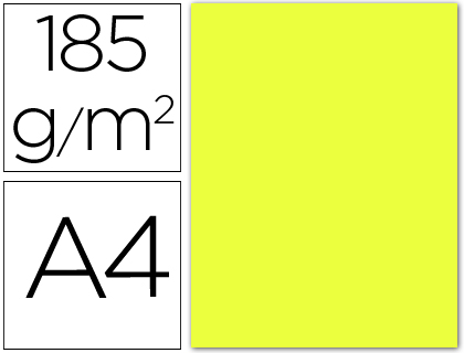 [C200040154] CARTULINA CANSON DIN A4 03 AMARILLO LIMON 185 GR -UNIDAD-