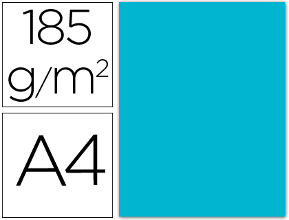 [C200040170] CARTULINA CANSON DIN A4 25 AZUL TURQUESA 185 GR -UNIDAD-