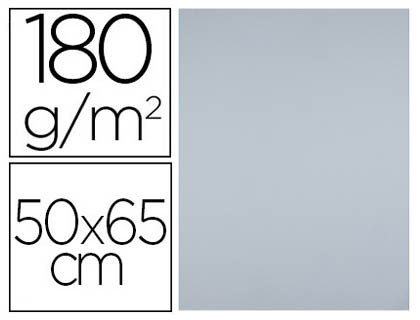 [CT53] CARTULINA LIDERPAPEL 50X65 CM 180 GR GRIS PAQUETE DE 25 HOJAS