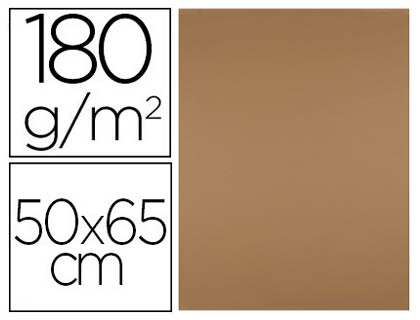 [CT47] CARTULINA LIDERPAPEL 50X65 CM 180 GR MARRON ESCOLAR PAQUETE DE 25 HOJAS