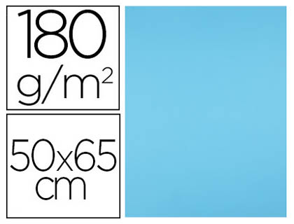 [CX59] CARTULINA LIDERPAPEL 50X65 CM 180G/M2 CELESTE PAQUETE DE 25 HOJAS