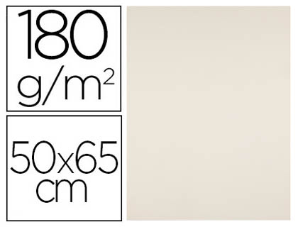 [CX62] CARTULINA LIDERPAPEL 50X65 CM 180G/M2 CREMA PAQUETE DE 25 HOJAS