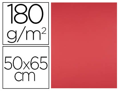 [CX29] CARTULINA LIDERPAPEL 50X65 CM 180G/M2 ROJO
