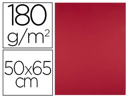 [CX68] CARTULINA LIDERPAPEL 50X65 CM 180G/M2 ROJO NAVIDAD PAQUETE DE 25 HOJAS