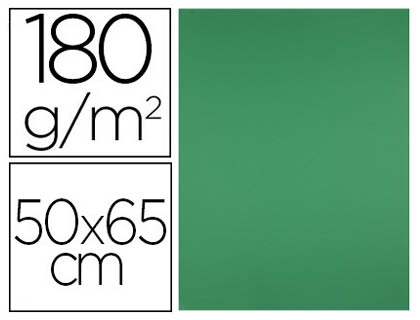 [CX73] CARTULINA LIDERPAPEL 50X65 CM 180G/M2 VERDE NAVIDAD PAQUETE DE 25 HOJAS