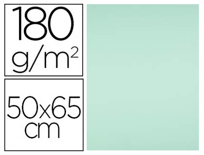 [CX71] CARTULINA LIDERPAPEL 50X65 CM 180G/M2 VERDE PAQUETE DE 25 HOJAS