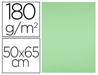 [CX74] CARTULINA LIDERPAPEL 50X65 CM 180G/M2 VERDE HIERBA PAQUETE DE 25 HOJAS