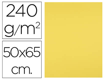 [CX03] CARTULINA LIDERPAPEL 50X65 CM 240G/M2 AMARILLO LIMON