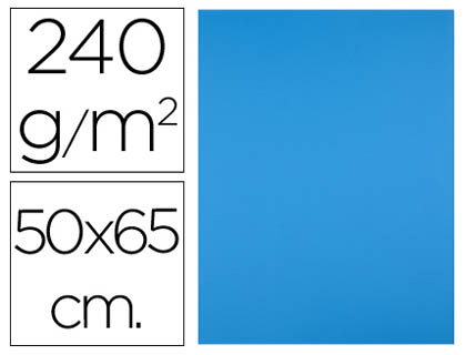 [CX80] CARTULINA LIDERPAPEL 50X65 CM 240G/M2 AZUL TURQUESA PAQUETE DE 25 HOJAS