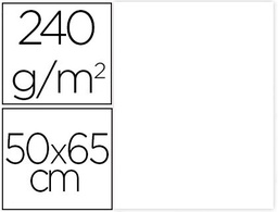 [CX82] CARTULINA LIDERPAPEL 50X65 CM 240G/M2 BLANCO PAQUETE DE 25 HOJAS