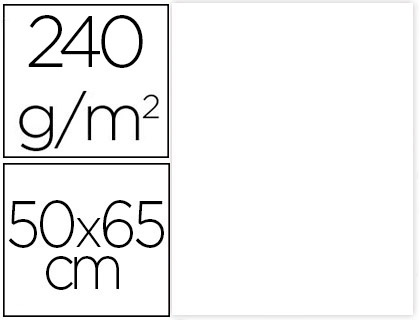[CX82] CARTULINA LIDERPAPEL 50X65 CM 240G/M2 BLANCO PAQUETE DE 25 HOJAS