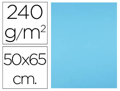 [CX83] CARTULINA LIDERPAPEL 50X65 CM 240G/M2 CELESTE PAQUETE DE 25 HOJAS