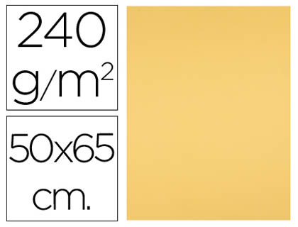 [CX93] CARTULINA LIDERPAPEL 50X65 CM 240G/M2 ORO PAQUETE DE 25 HOJAS