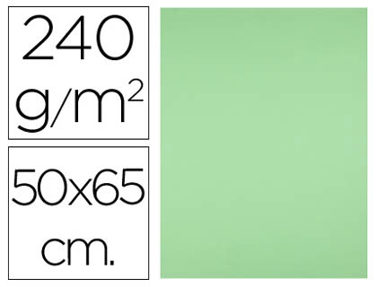 [CT33] CARTULINA LIDERPAPEL 50X65 CM 240G/M2 VERDE HIERBA PAQUETE DE 25 HOJAS