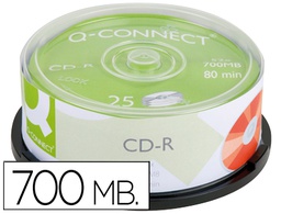 [KF00420] CD-R Q-CONNECT CAPACIDAD 700MB DURACION 80MIN VELOCIDAD 52X BOTE DE 25 UNIDADES