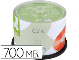 [KF00421] CD-R Q-CONNECT CAPACIDAD 700MB DURACION 80MIN VELOCIDAD 52X BOTE DE 50 UNIDADES