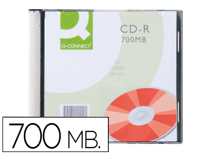 [KF00419] CD-R Q-CONNECT CAPACIDAD 700MB DURACION 80MIN VELOCIDAD 52X CAJA SLIM