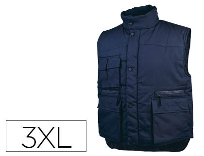 [SIER2MO3X] CHALECO DELTAPLUS MULTIBOLSILLOS CON CREMALLERA CINTURA ELASTICA COLOR AZUL NARANJA TALLA 3XL