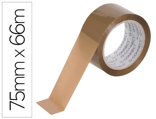 [KF11209] CINTA ADHESIVA Q-CONNECT POLIPROPILENO HAVANA 66 MT X 75 MM PARA EMBALAJE