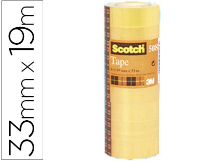 [FT510097270] CINTA ADHESIVA SCOTCH ACORDEON 33 MT X 19 MM PACK DE 8 UNIDADES
