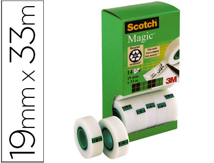 [810PCK14] CINTA ADHESIVA SCOTCH MAGIC INVISIBLE 33 MT X 19 MM PACK DE 14 UNIDADES