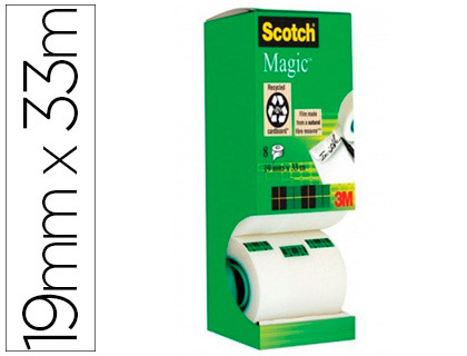 [XA004839487] CINTA ADHESIVA SCOTCH MAGIC INVISIBLE 33 MT X 19 MM PACK DE 8 UNIDADES