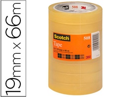 [508/1966 AE] CINTA ADHESIVA SCOTCH TRANSPARENTE 66 MT X 19 MM PACK DE 8 UNIDADES