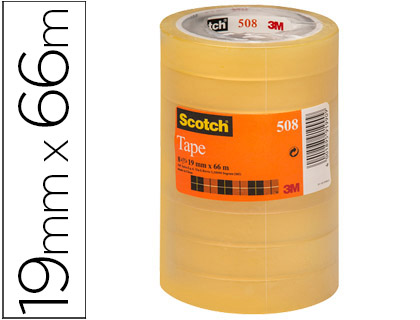 [508/1966 AE] CINTA ADHESIVA SCOTCH TRANSPARENTE 66 MT X 19 MM PACK DE 8 UNIDADES