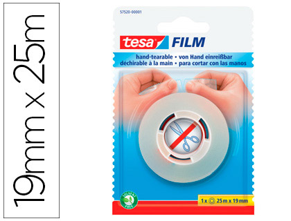 [57520-00000-03] CINTA ADHESIVA TESAFILM SIN TIJERAS 25 MT X 19 MM