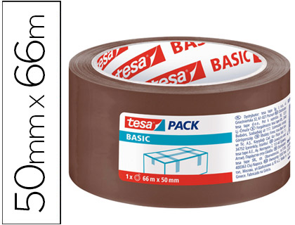 [58571-00000-00] CINTA ADHESIVA TESA MARRON BASIC 66 MT X 50 MM PARA EMBALAJE