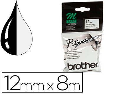 [MK231BZ] CINTA BROTHER MK-231 BLANCO-NEGRO 12MM LONGITUD 8 MT