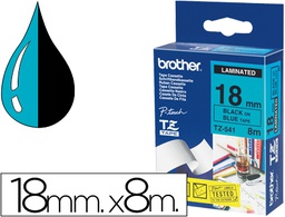 [TZE541] CINTA BROTHER TZE541 AZUL-NEGRO 18MM LONGITUD 8MT