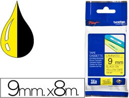 [TZE621] CINTA BROTHER TZE621 AMARILLO-NEGRO 9MM LONGITUD 8 MT